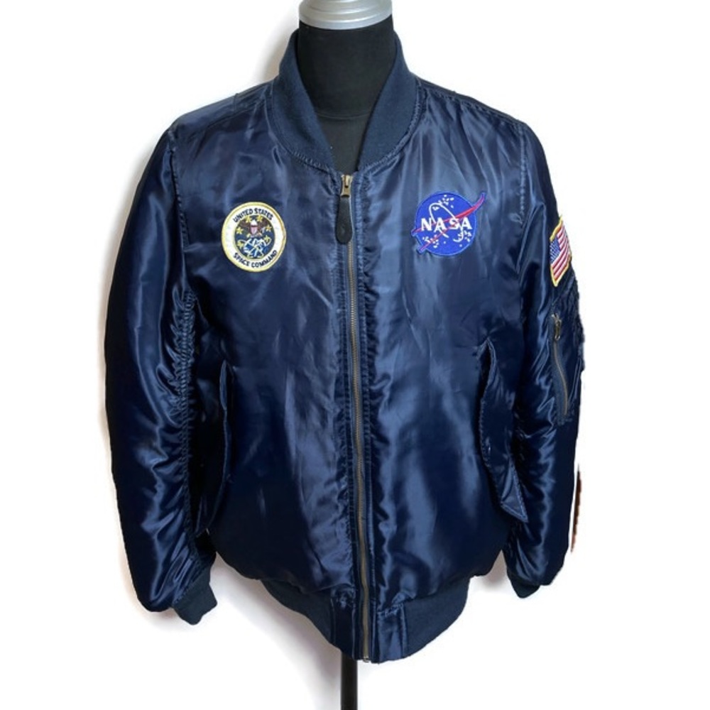 NASA Space Command Navy Bomber Jacket - Picture 3 of 13